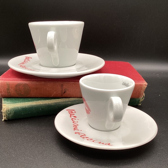 LavAzza Cappaccino and Espresso Cup and Saucer limited edition kiss me, baby - Picture 2 of 9